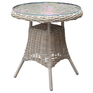 Amalfi Collection Outdoor Bistro Table With Glass Top