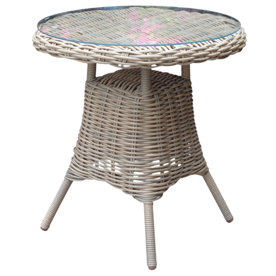 Amalfi Collection Outdoor Bistro Table With Glass Top